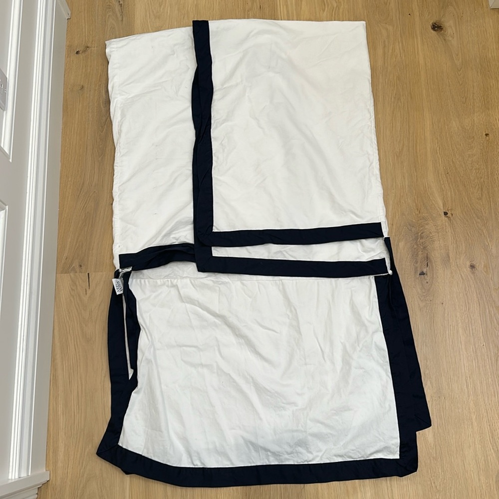 Serena & Lily crib skirt navy cotton